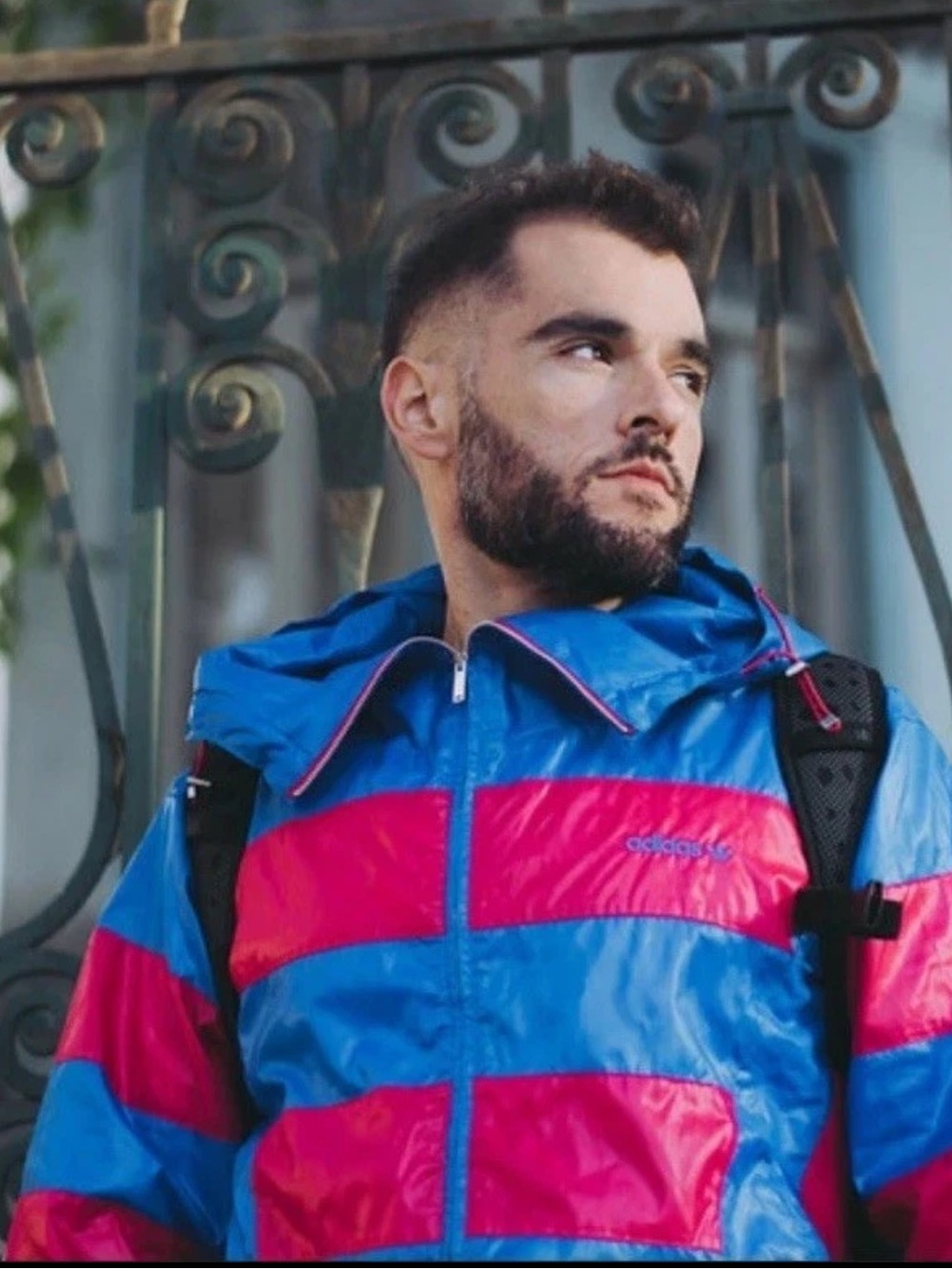 Vintage Adidas Originals SAMPLE A.039 Colorblock Windbreaker Blue Pink M